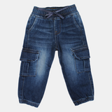 Light-Wash Denim Cargo Jeans