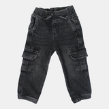 Light-Wash Denim Cargo Jeans