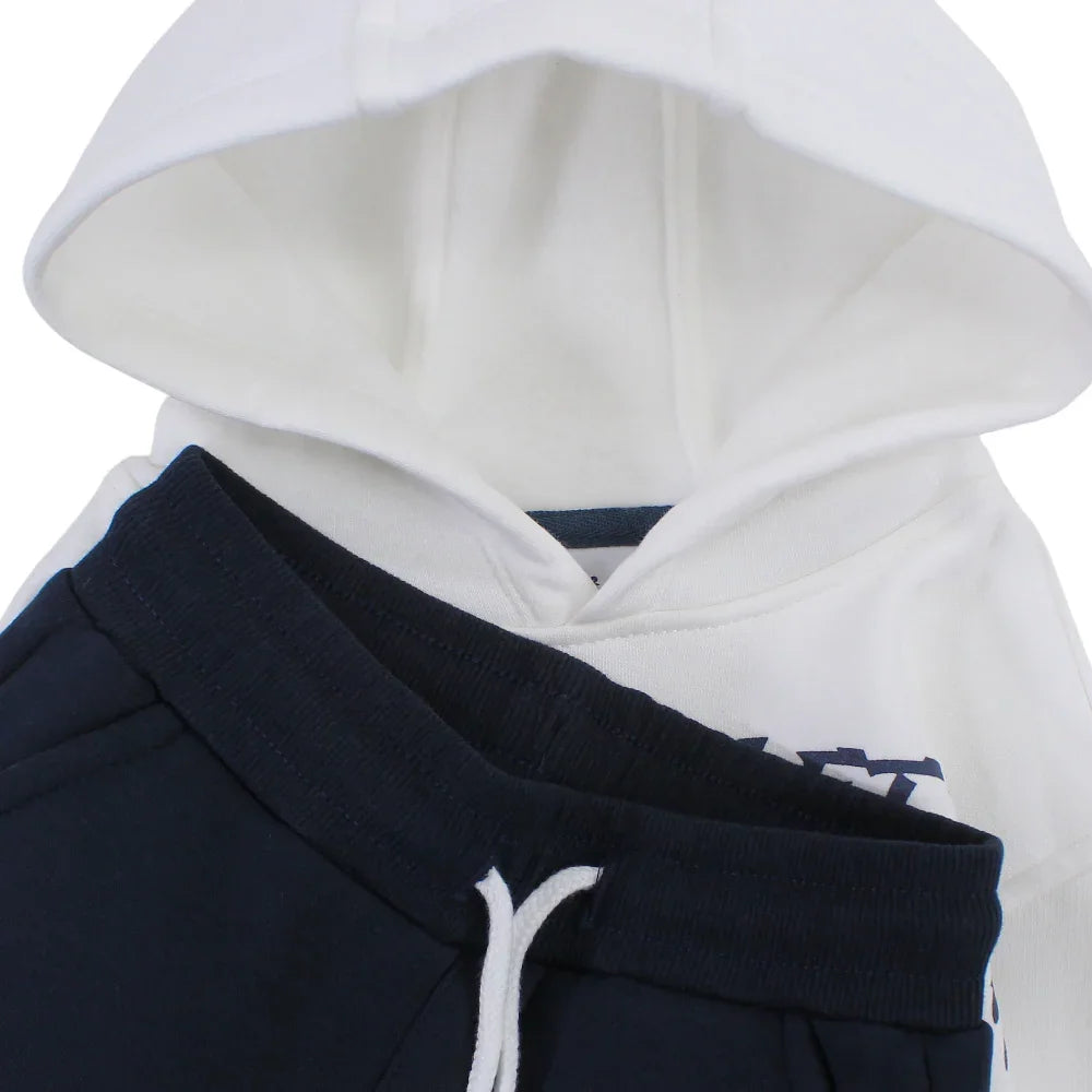 Boys Cotton Hooded Pajama Set – Off-White with Sonic the Hedgehog Print