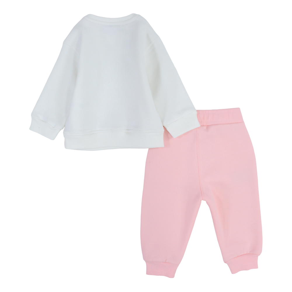 Baby Girls Cotton Pajama Set – Off-White/Pink with Kuromi Print