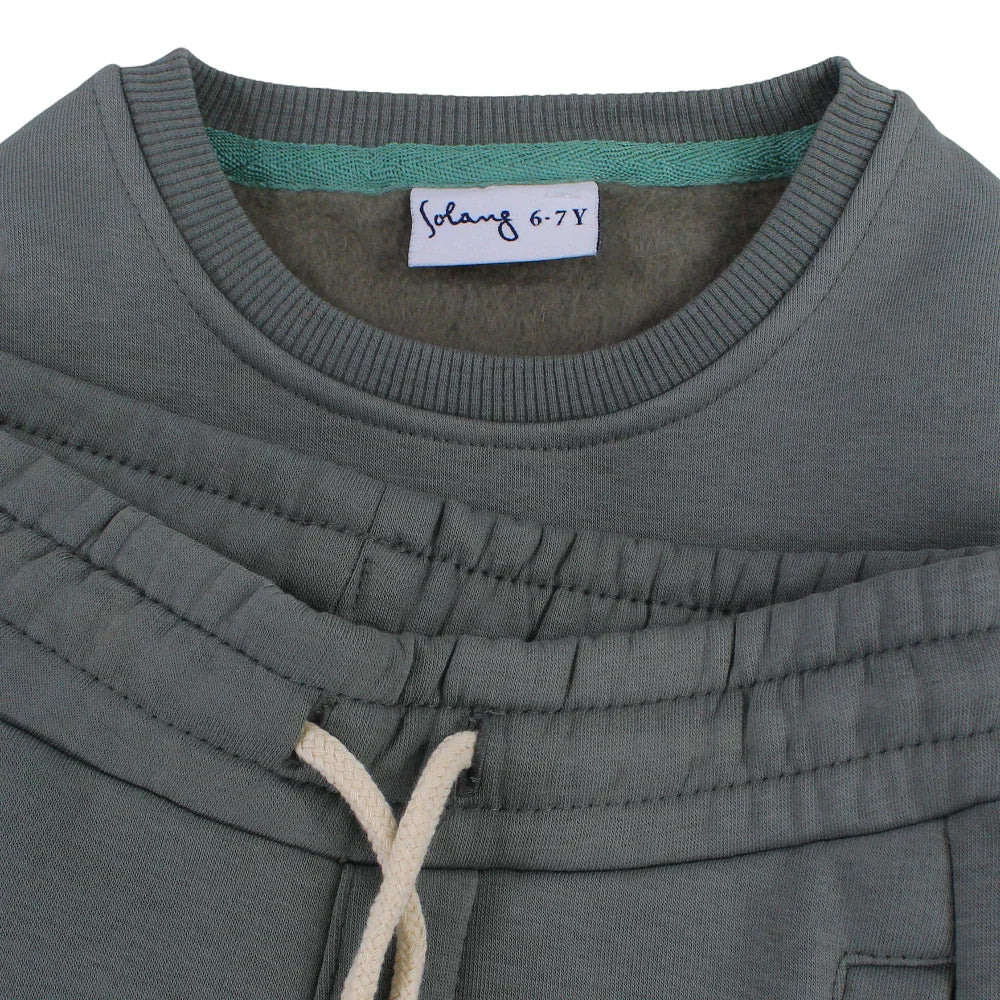 Boys Cotton Pajama Set – Dark Green with "Kakashi" Print