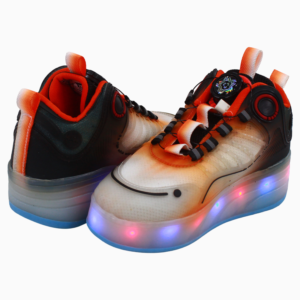 Unisex LED Leather Sneakers with Wheels