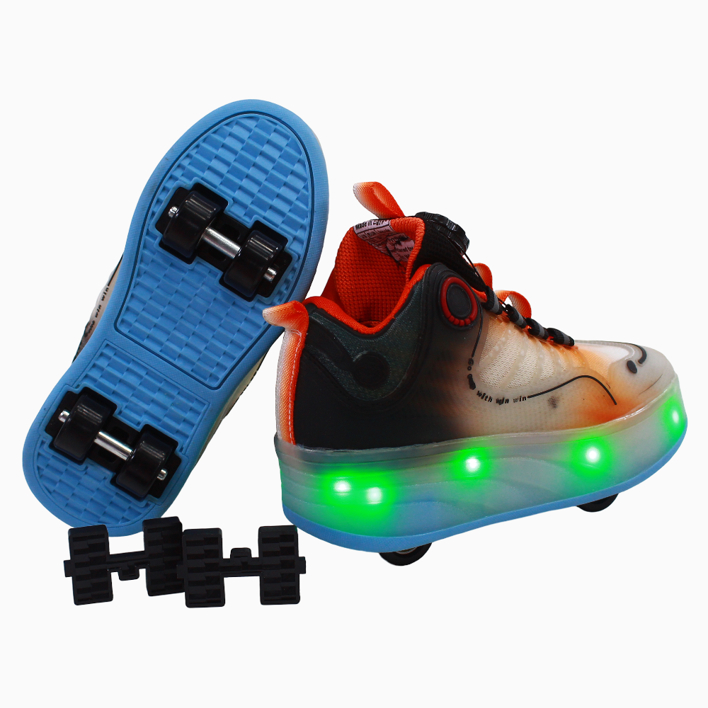 Unisex LED Leather Sneakers with Wheels