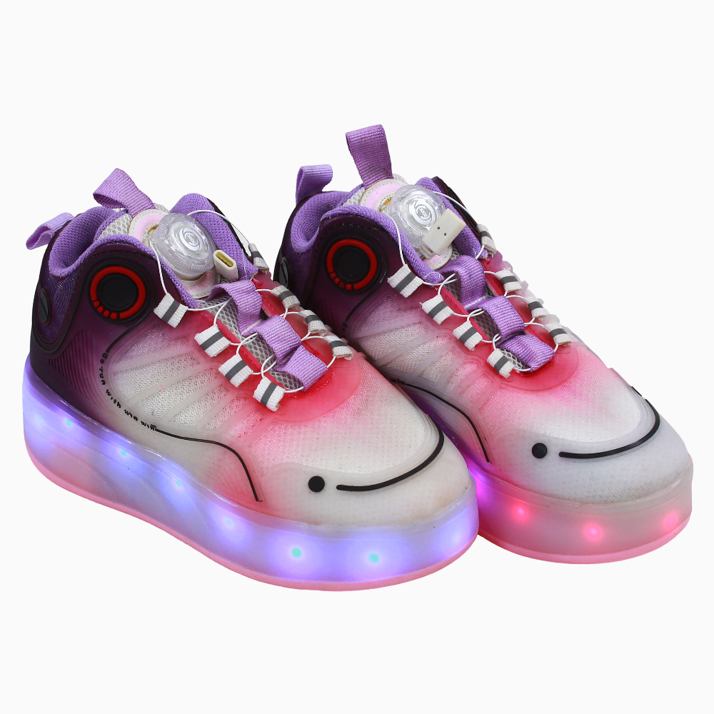 Unisex LED Leather Sneakers with Wheels