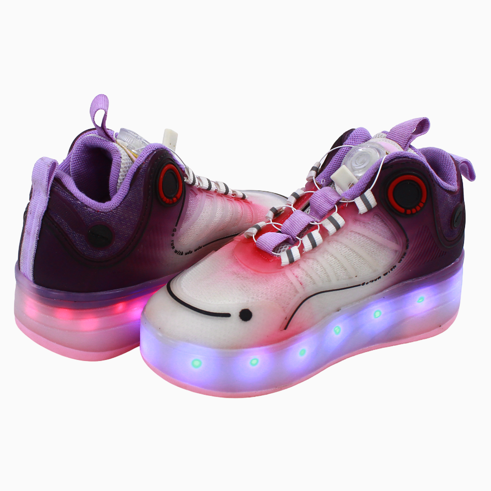 Unisex LED Leather Sneakers with Wheels