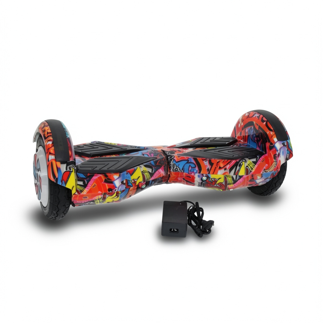 Electric Hoverboard 8 Inches – Orange with Graffiti Print