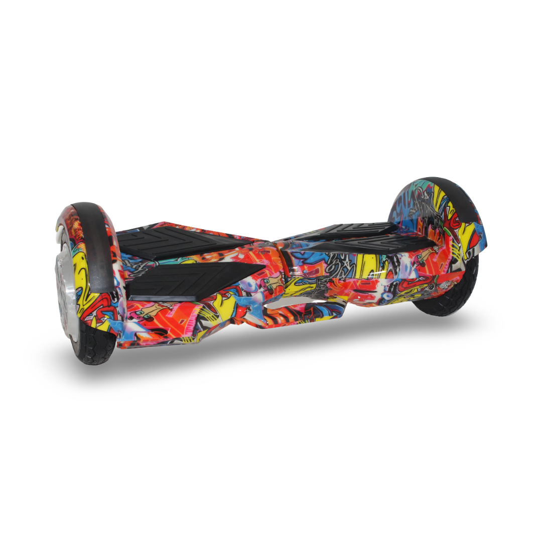 Electric Hoverboard 8 Inches – Orange with Graffiti Print