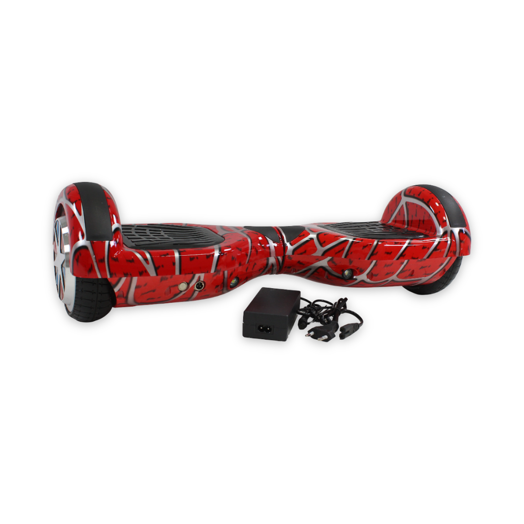6.5-Inch Hoverboard – Red with Web Print - Toys - OKO