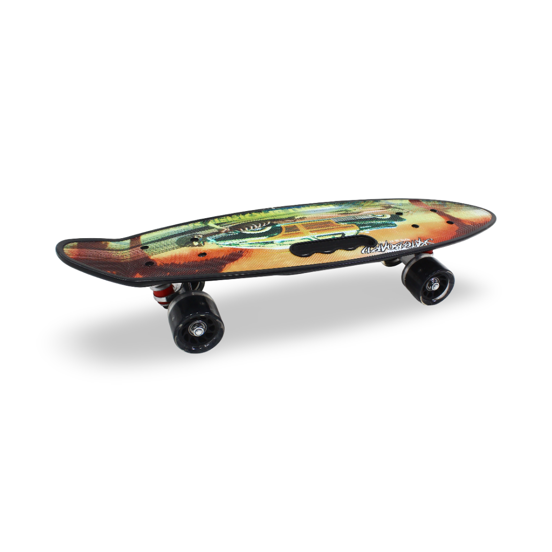 Kids Skateboard with Car Print – Black - Toys - OKO