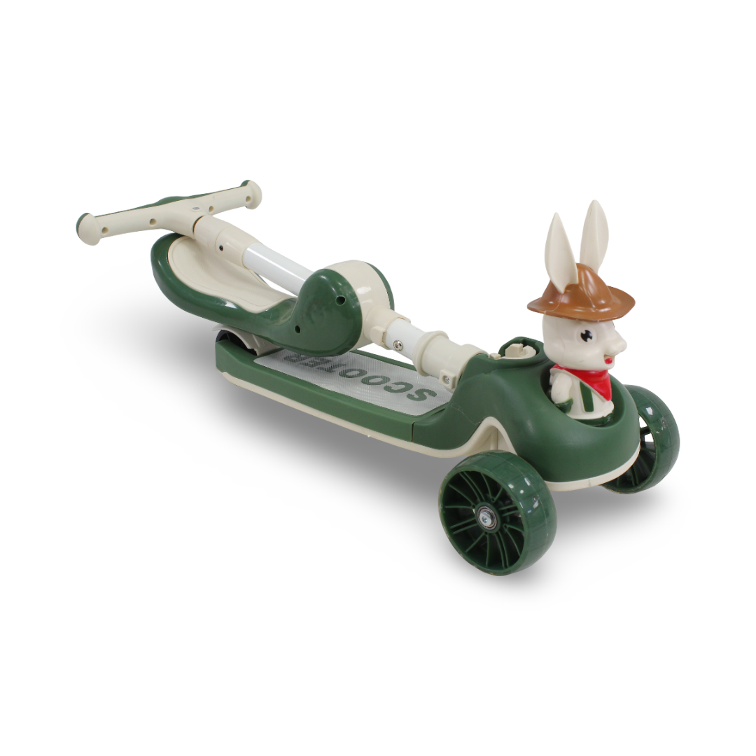 Bunny 3-Wheel Kids Scooter with Seat – Olive Green