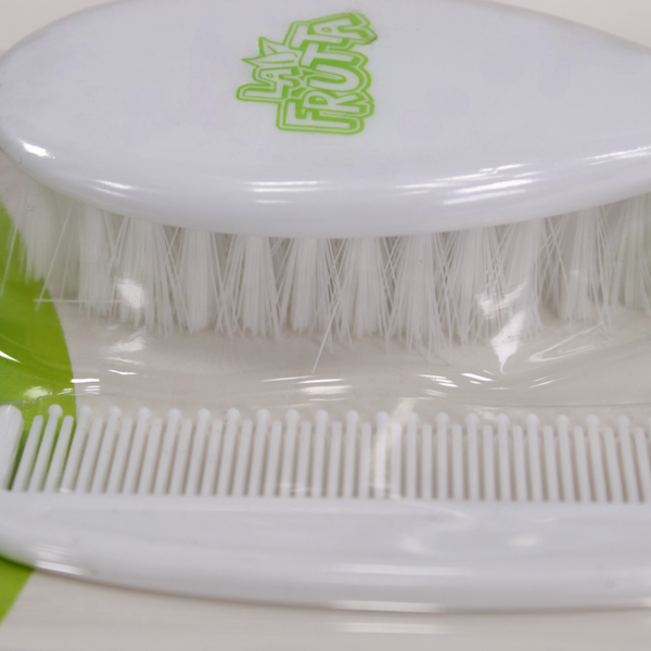 La Frutta Baby Comb and Brush Set – Green & White