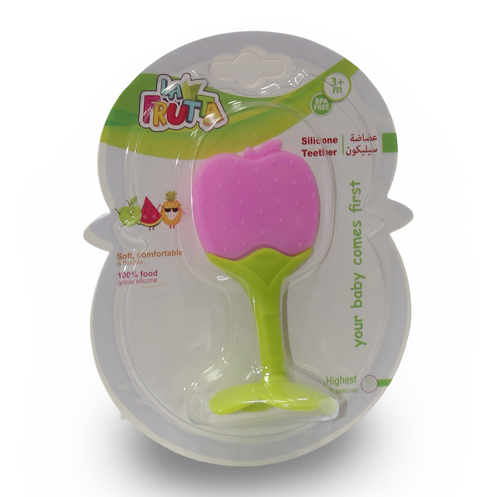 La Frutta Silicone Fruit Teether – Pink & Green