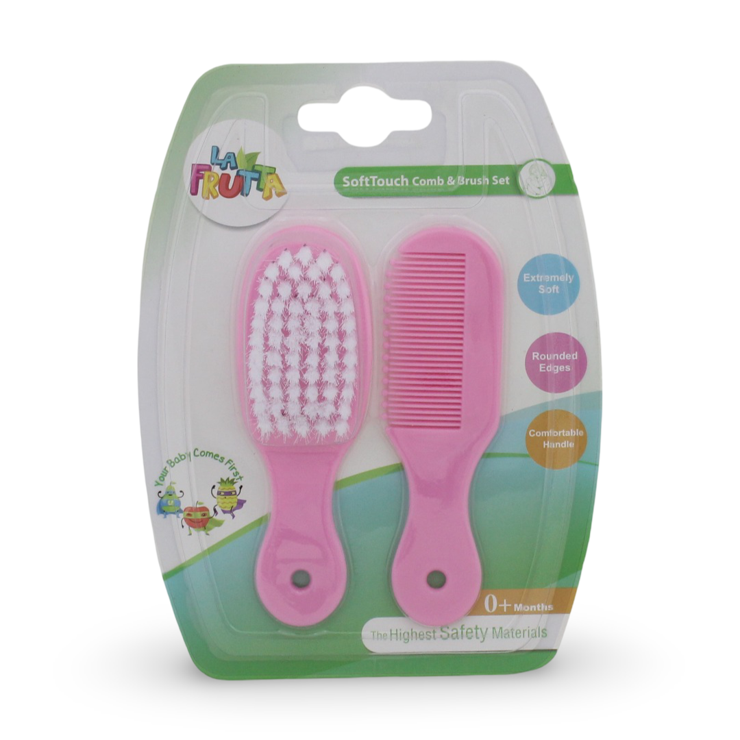 La Frutta Baby Soft Brush & Comb Set – Pink