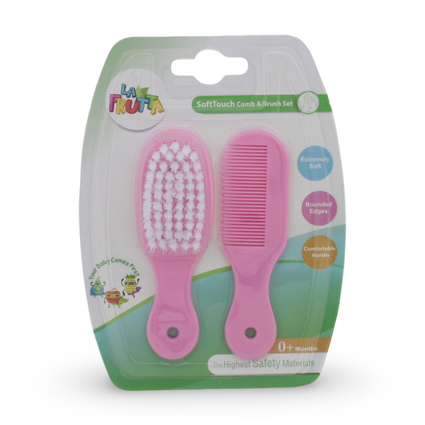 La Frutta Baby Soft Brush & Comb Set – Pink