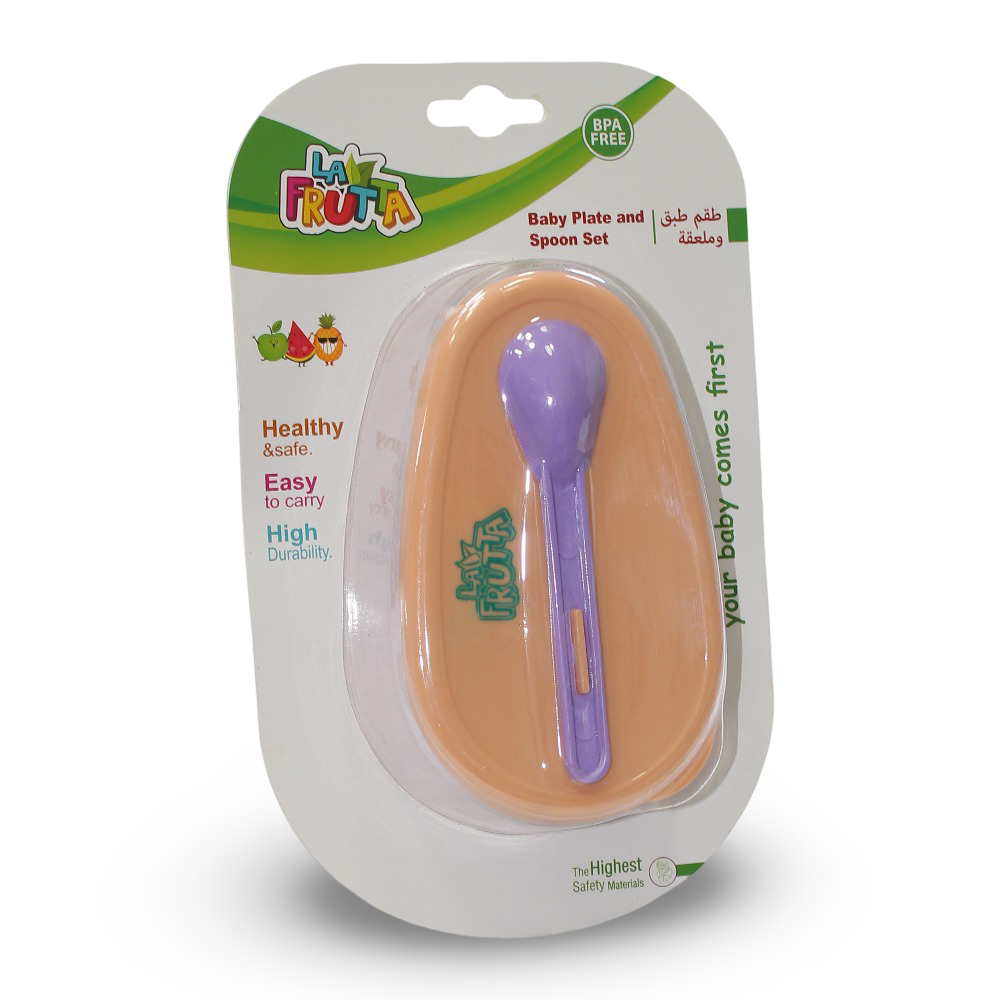 La Frutta Baby Plate and Spoon Set – Purple