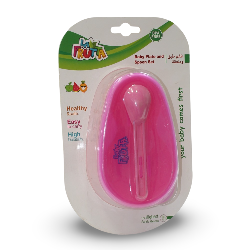 La Frutta Baby Plate and Spoon Set – Fuchsia