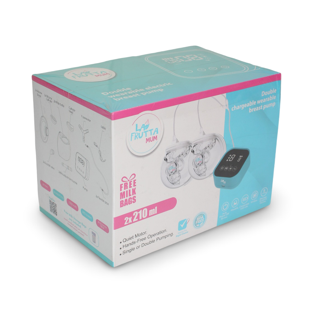 La Frutta Double Chargeable Wearable Breast Pump – 210 ml +2 Milk Bags Gift