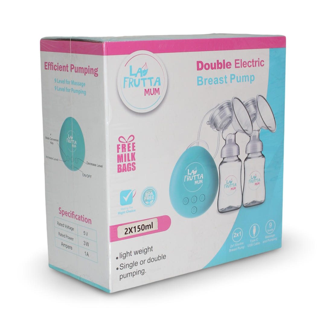 La Frutta Double Chargeable Wearable Breast Pump – 150 ml+2 Milk Bags Gift
