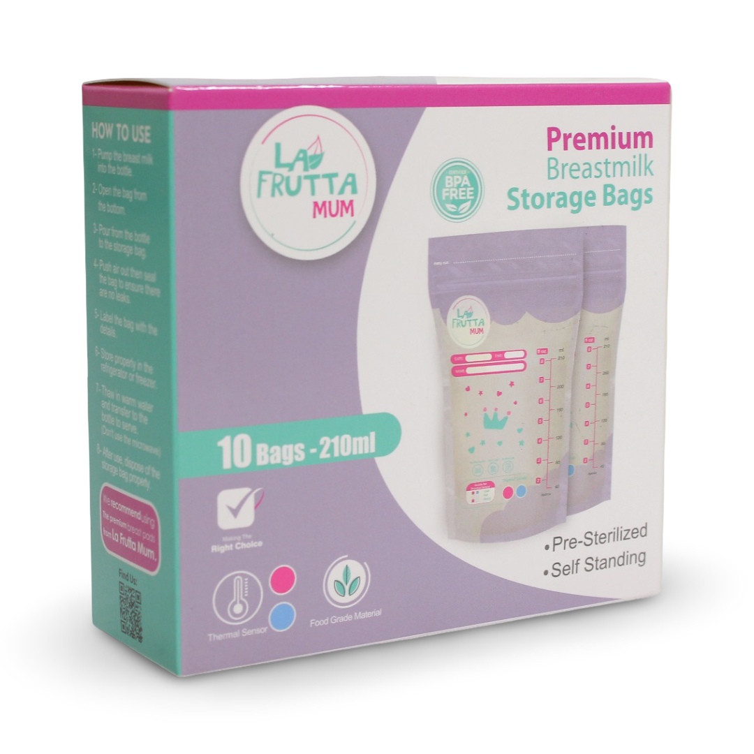 La Frutta Mum Premium Breastmilk Storage Bags 210 ml – 10 Pcs