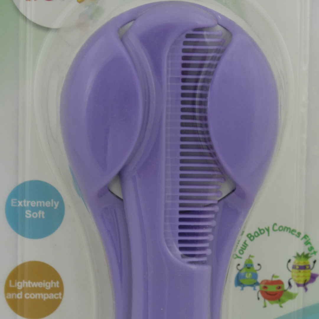 La Frutta Compact Baby Brush & Comb Set – Purple