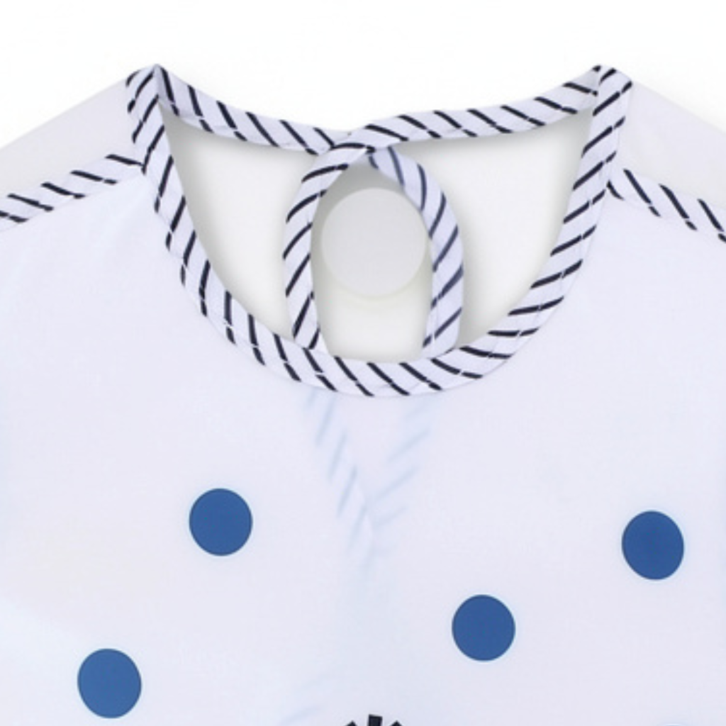 La Frutta Waterproof Baby Bib – White with Snow Man Print