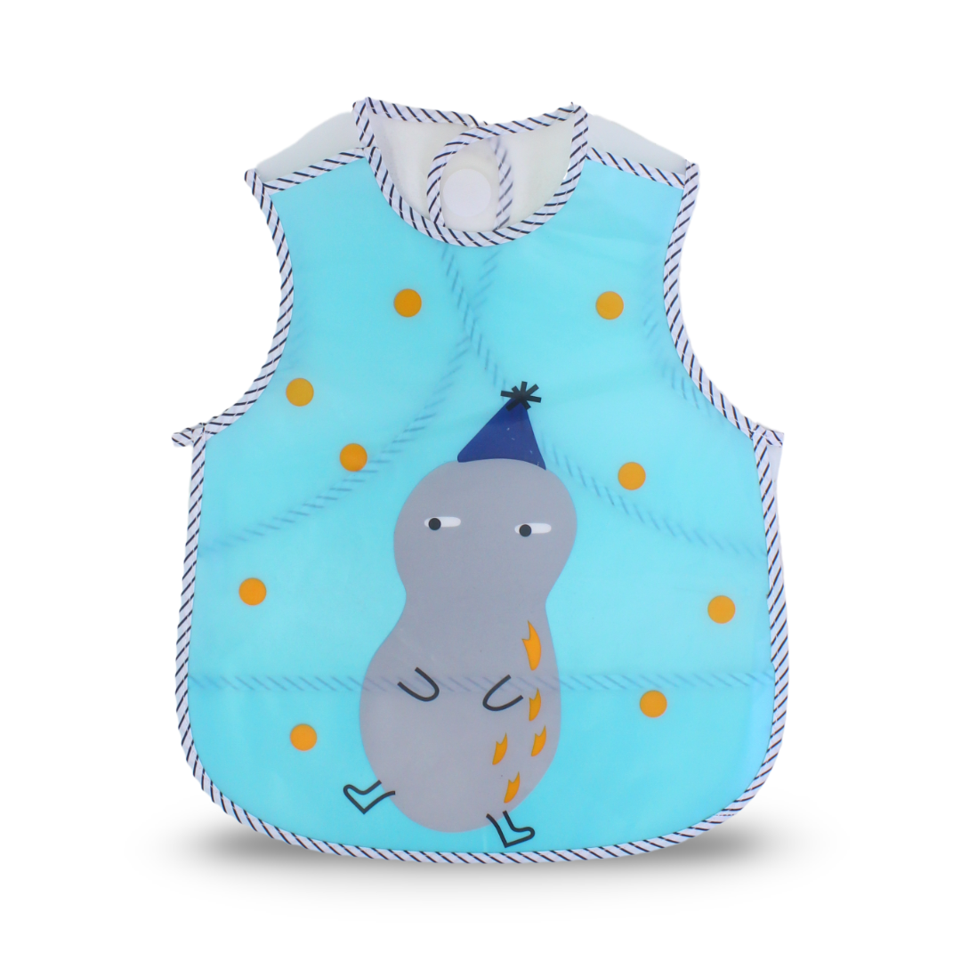 La Frutta Waterproof Baby Bib – Aqua with Snow Man Print