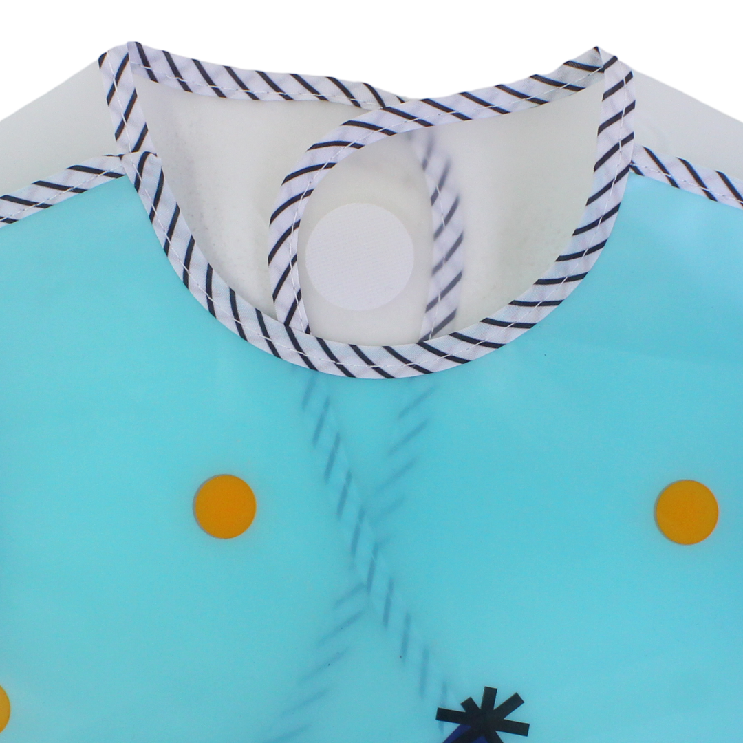 La Frutta Waterproof Baby Bib – Aqua with Snow Man Print