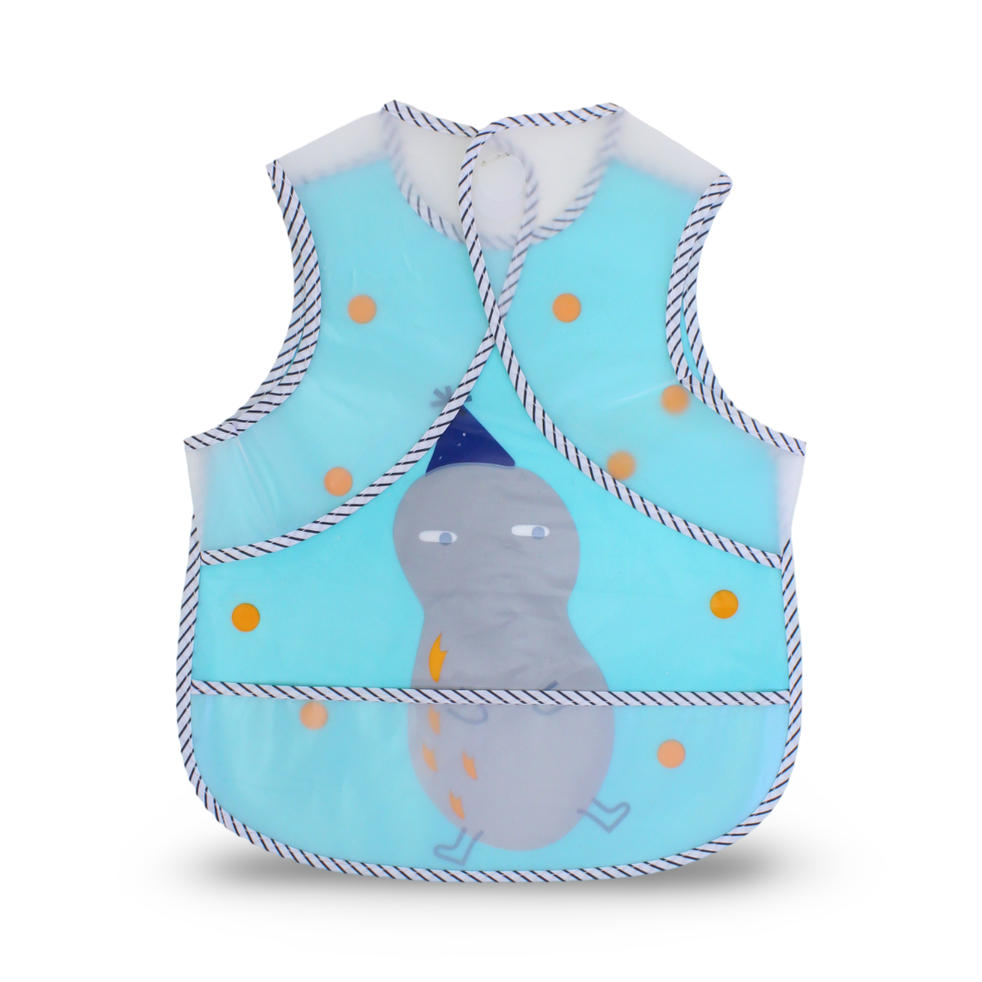 La Frutta Waterproof Baby Bib – Aqua with Snow Man Print