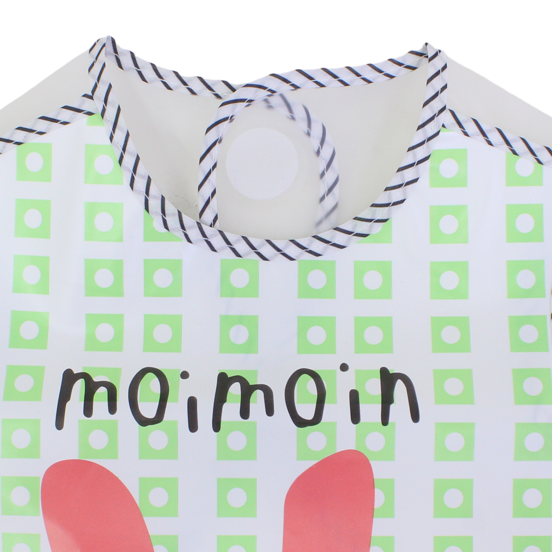 La Frutta Waterproof Baby Bib – Pink & Green with Rabbit Print