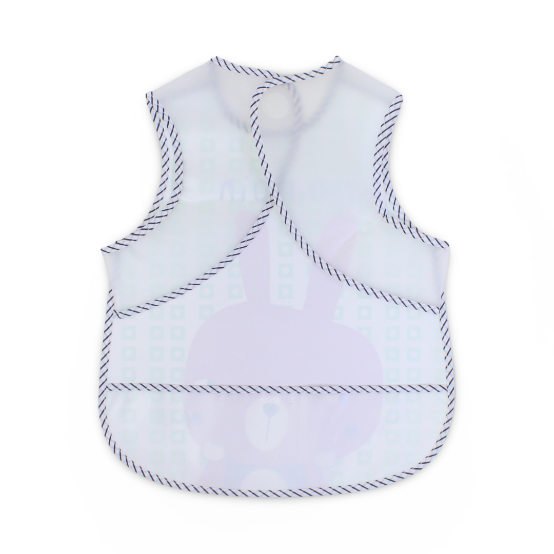 La Frutta Waterproof Baby Bib – Pink & Green with Rabbit Print