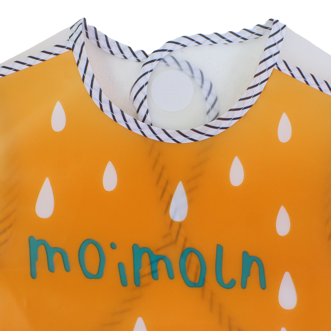 La Frutta Waterproof Baby Bib – Orange & Green with Bear Print