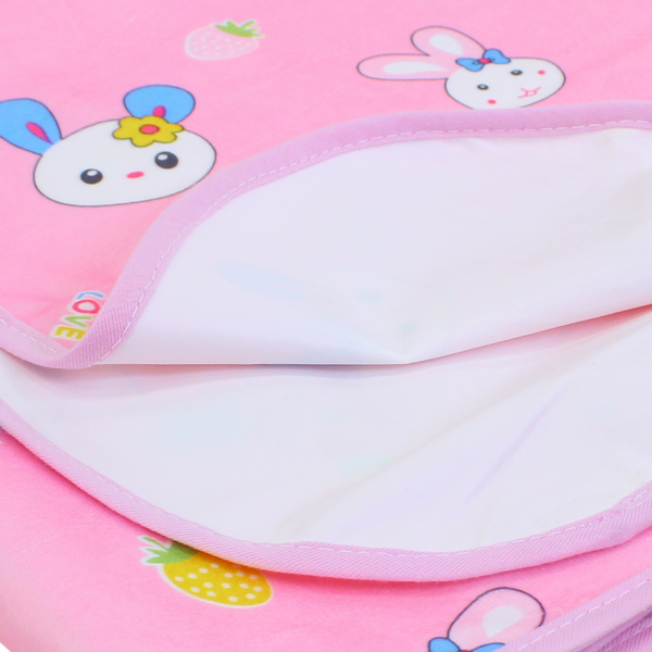 La Frutta Waterproof Baby Diaper Changing Mat – Pink with Rabbit Print