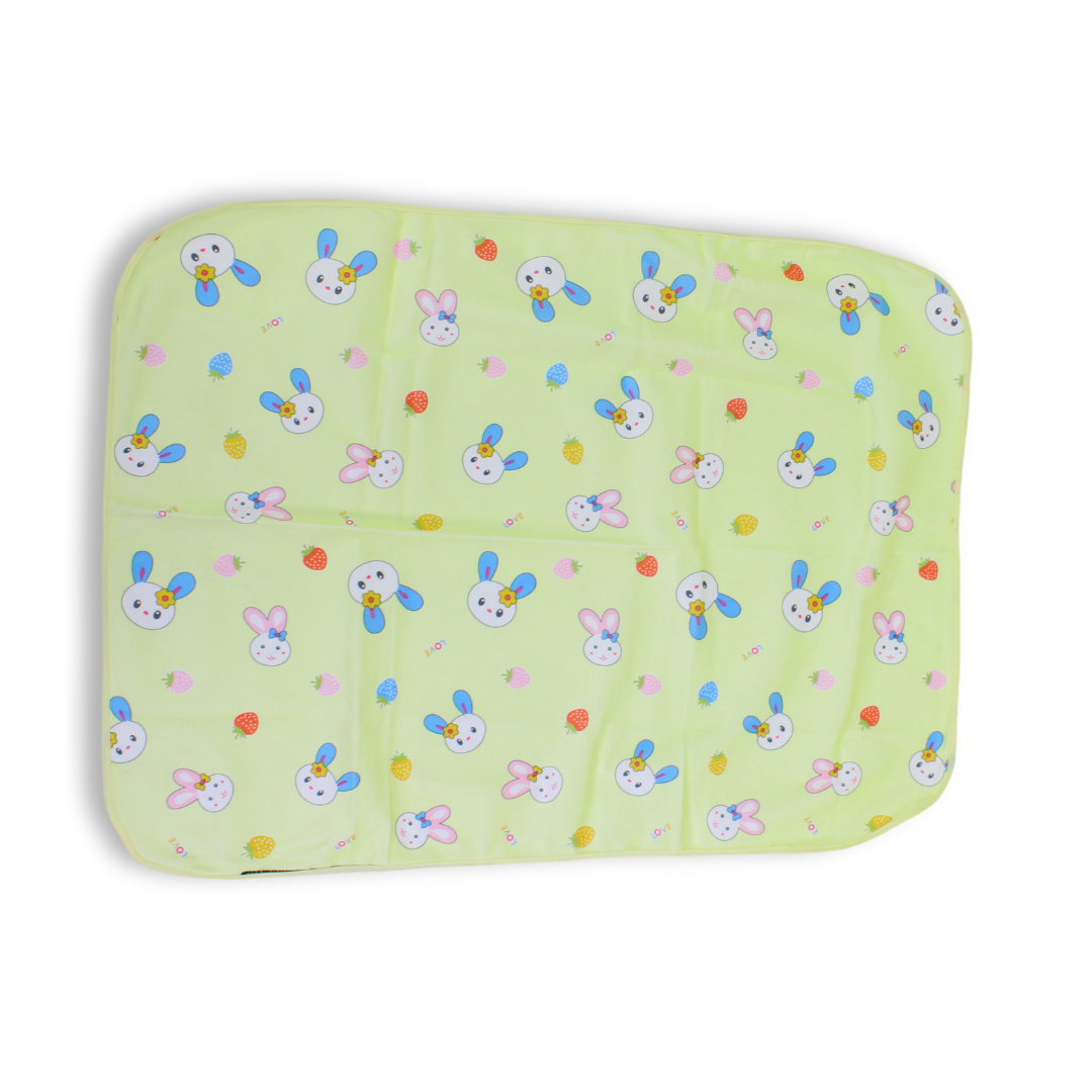 La Frutta Waterproof Baby Diaper Changing Mat – Yellow with Rabbit Print