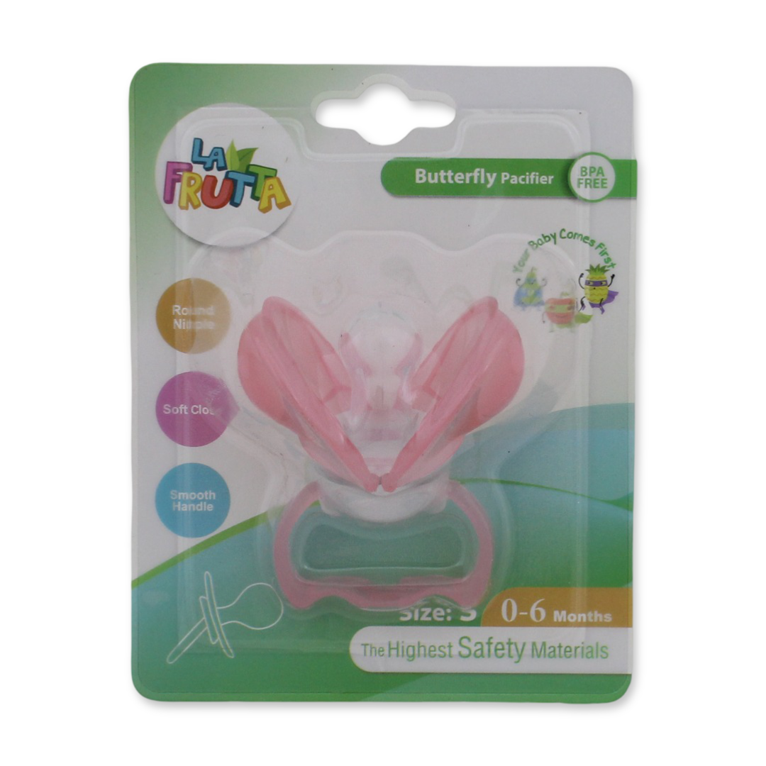 La Frutta Butterfly Round Pacifier – Pink - Baby Essentials