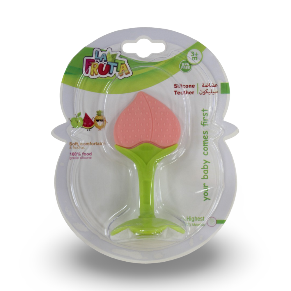 La Frutta Silicone Fruit-Shaped Teether – With Ergonomic Handle