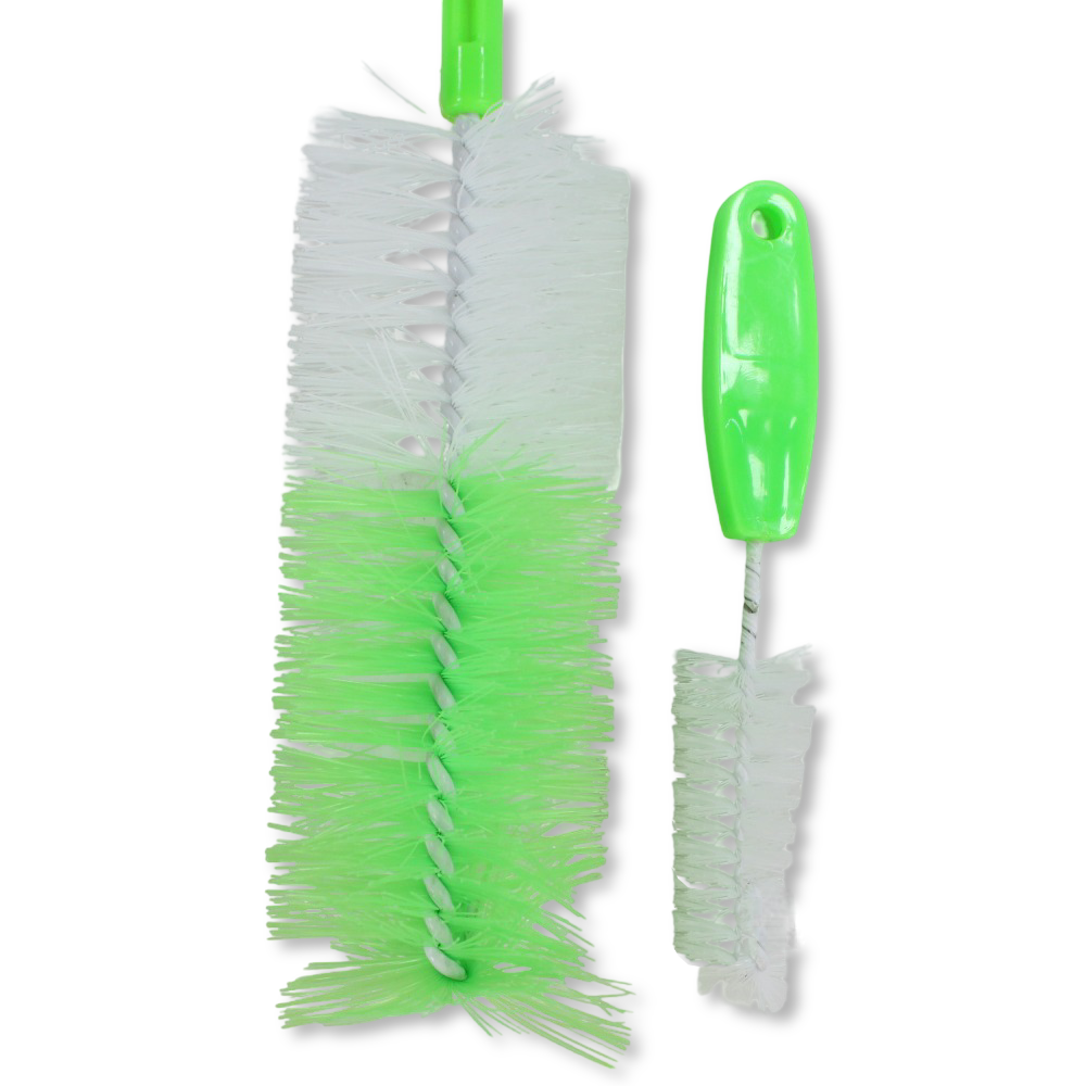 La Frutta Rotating Bottle & Nipple Cleaning Brush Set – Green (2 Pcs)