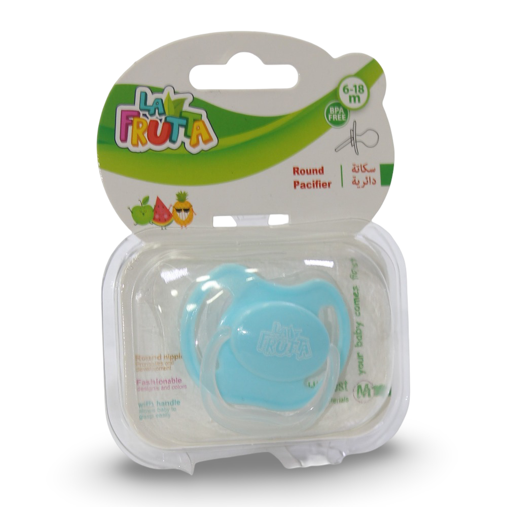 La Frutta Round Pacifier (6:18m) – Baby Blue