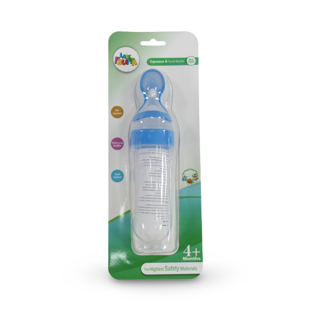 La Frutta Squeeze-and-Feed Baby Spoon Bottle – Blue