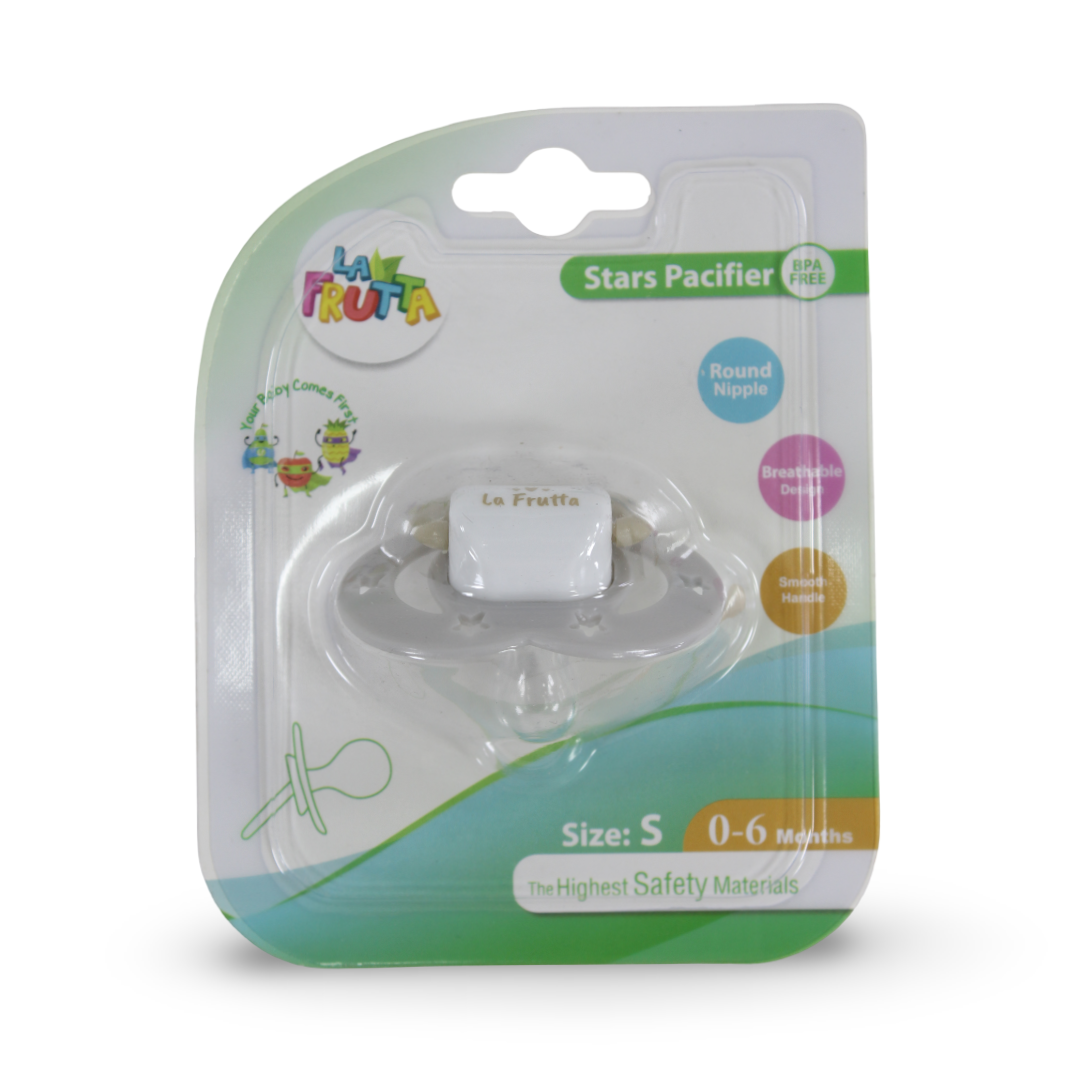 La Frutta Stars Pacifier Size S 0-6m – Grey