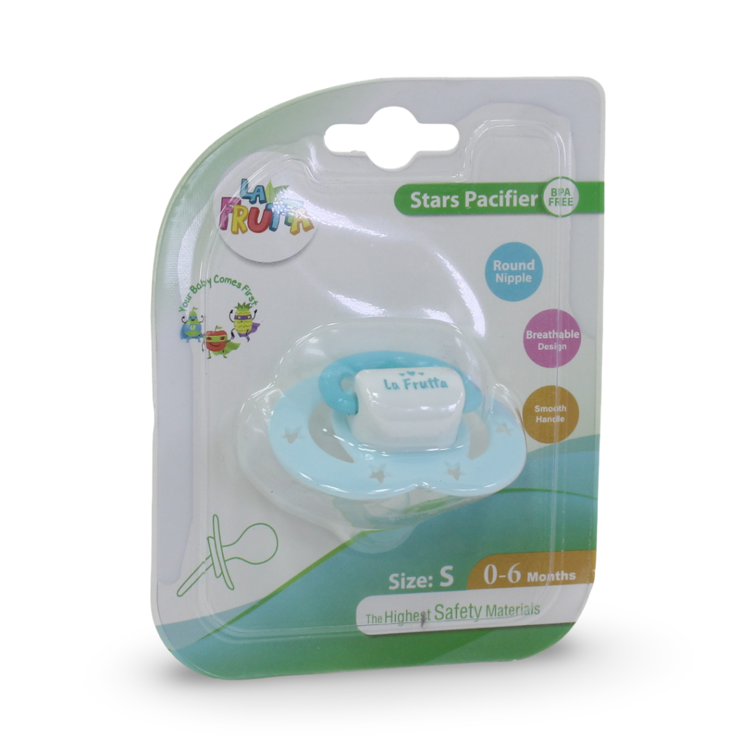 La Frutta Stars Pacifier Size S , 0-6m – Baby Blue
