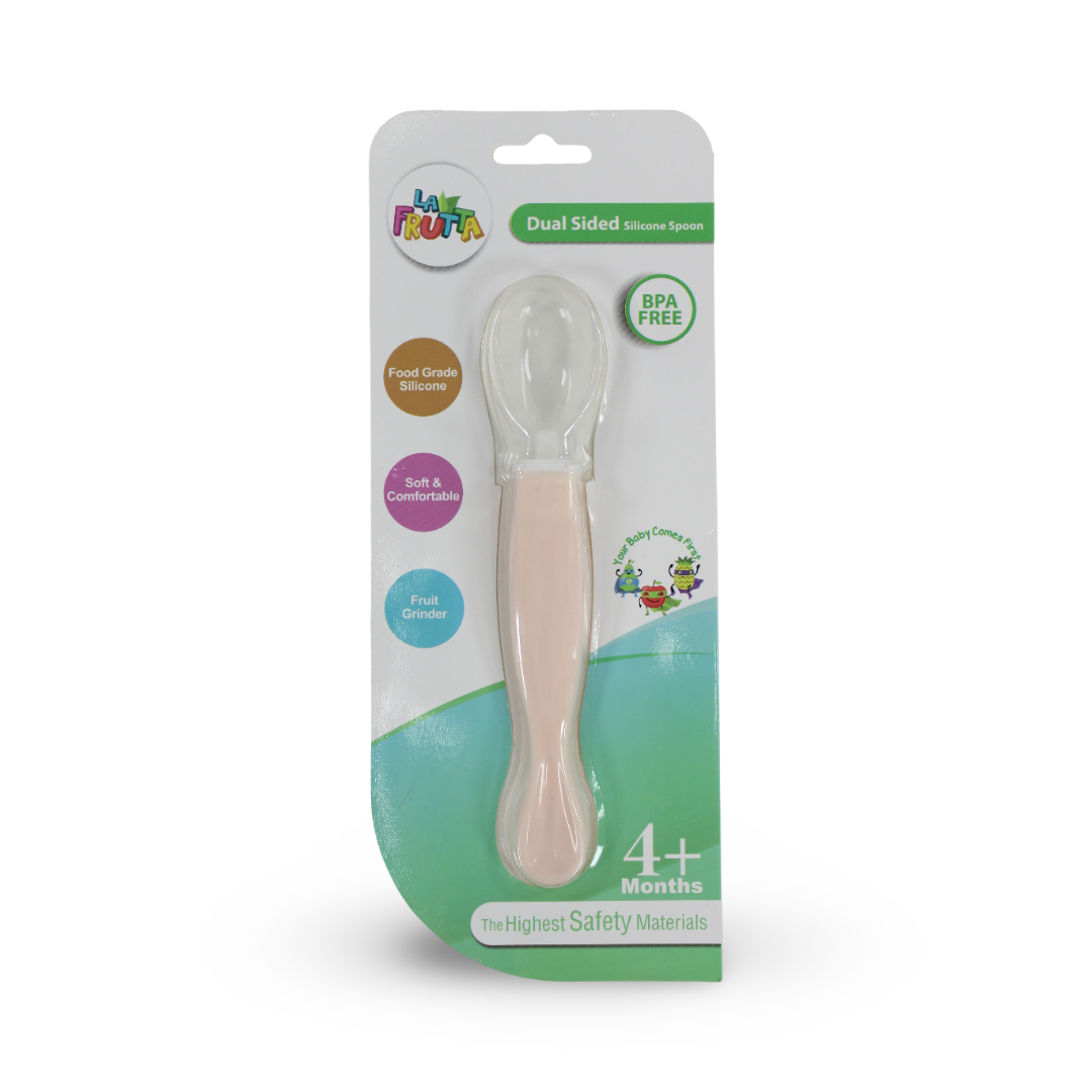La Frutta Dual Sided Silicone Spoon 4m+ – Salmon