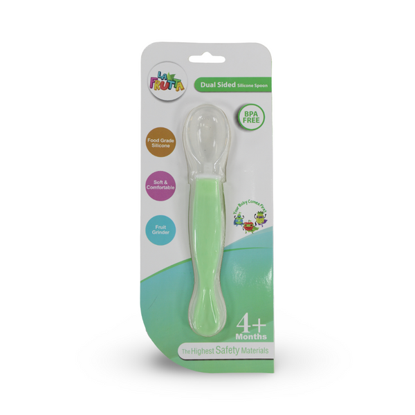La Frutta Dual Sided Silicone Spoon 4m+ – Green