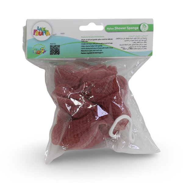 La Frutta Nylon Shower Sponge – Dusty Pink