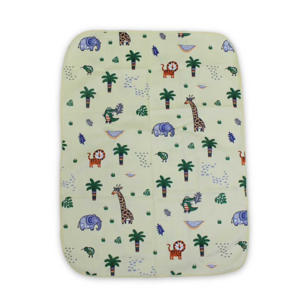 La Frutta Waterproof Changing Mat – Yellow with Animals Print