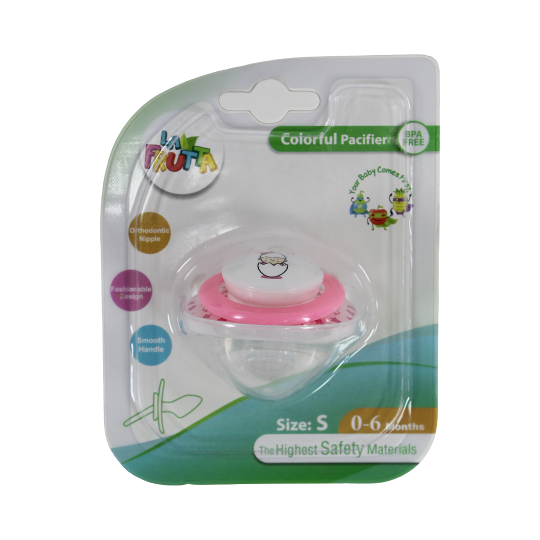 La Frutta Baby Orthodontic Pacifier with Cap 0-6m – Pink - Baby Essentials