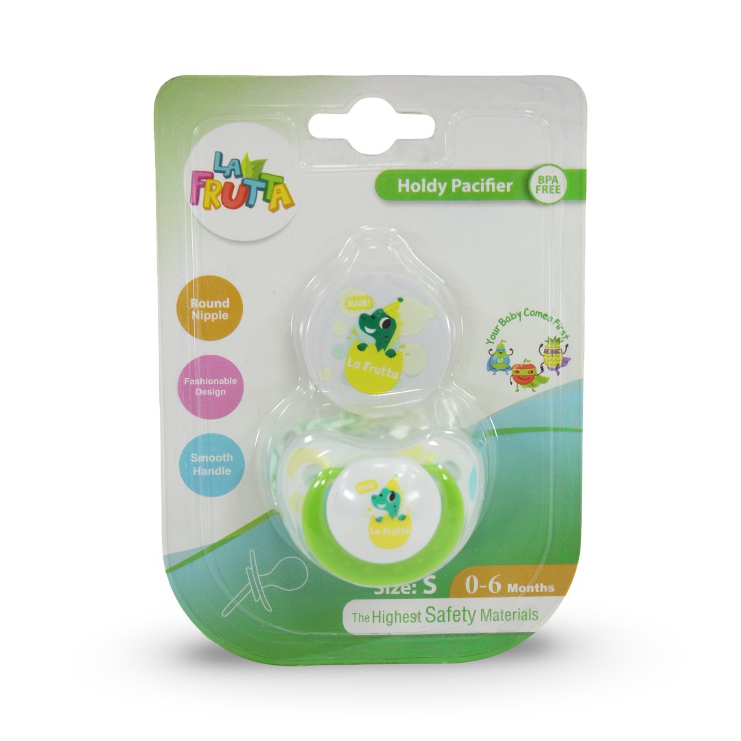 La Frutta Baby Round Pacifier with Chain 0-6m – Green