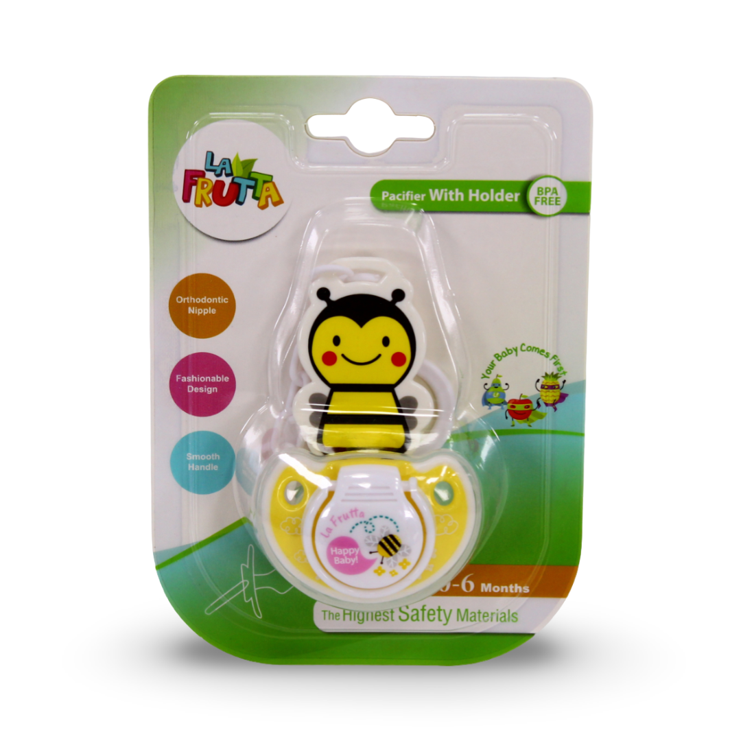 La Frutta Beveled Pacifier with Chain