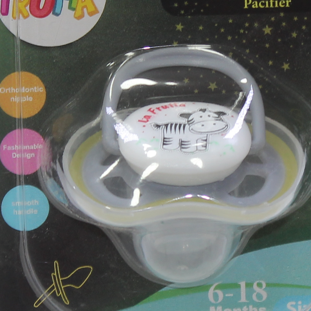 La Frutta Glow-in-the-Dark Pacifier (6:18m) – Grey