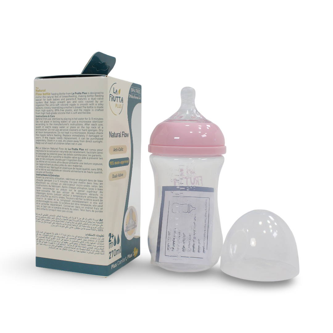 La Frutta Plus Natural Flow Baby Bottle 270ml – Pink