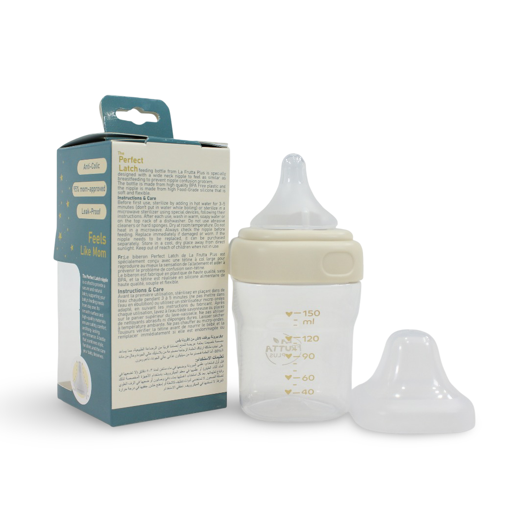 La Frutta Perfect Latch Baby Feeding Bottle 150ml – Off-White